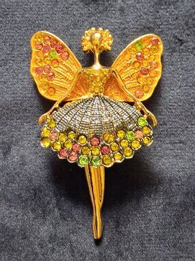 Crystal Fairy Ballerina Refrigerator Magnet - Upcycled From Brooches